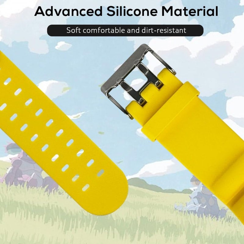 Chanvoo Soft Silicone Band Compatibile with Poke Go Plus + 2023, Protective Case Adjustable Wristband (Yellow) - Image 2